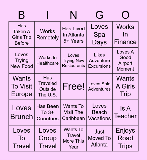 Passport Babes: Operation Mingle Bingo Card