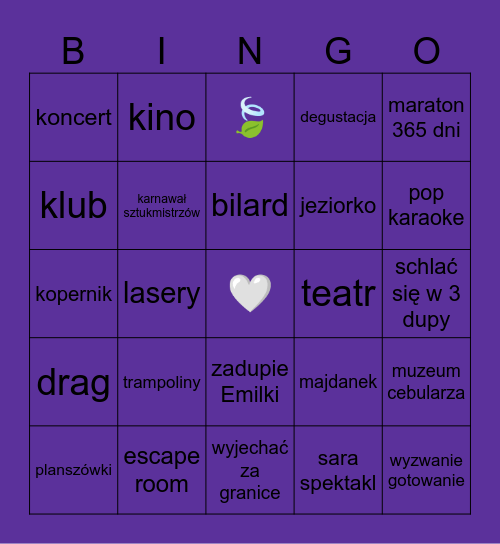 spełniamy marzenia Bingo Card