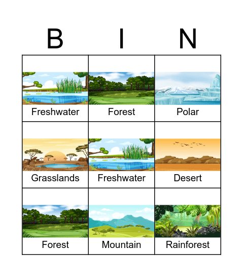 Habitat Bingo Card