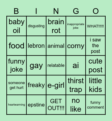 my bingo Card