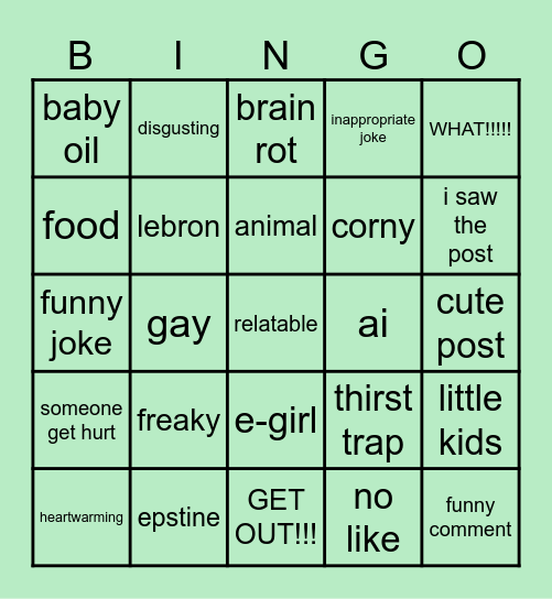 my bingo Card