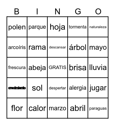 La Primavera Bingo Card