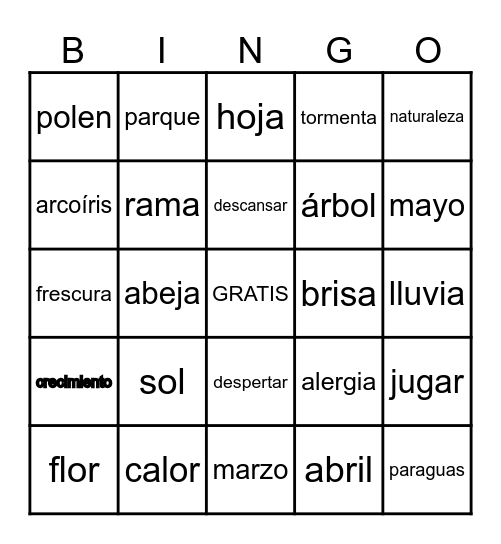 La Primavera Bingo Card