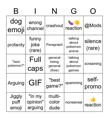 GenChat Bingo Card