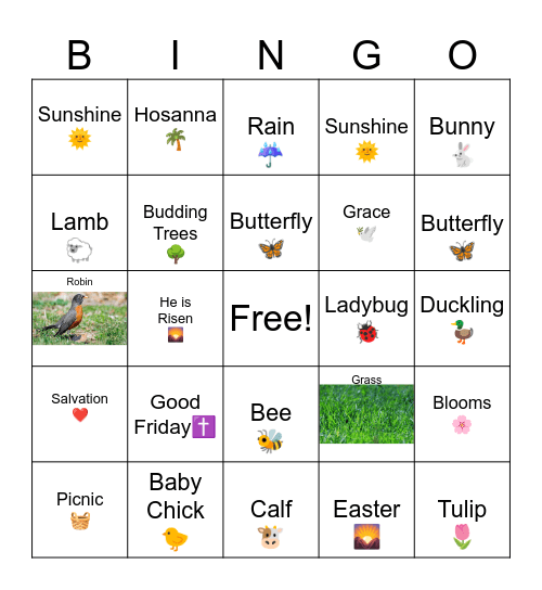 Spring Bingo Card