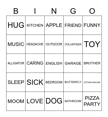 3RD GRADE SPELLING BEE WORDS Bingo Card