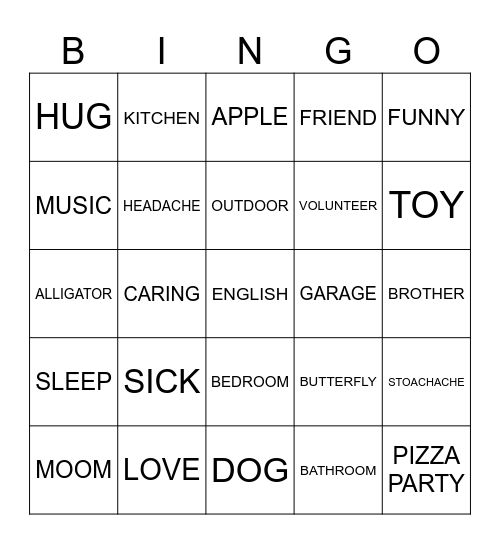 3RD GRADE SPELLING BEE WORDS Bingo Card