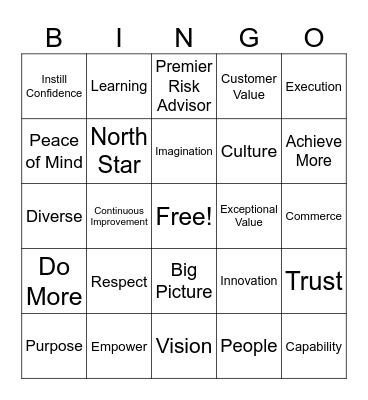 Momentum Bingo Card