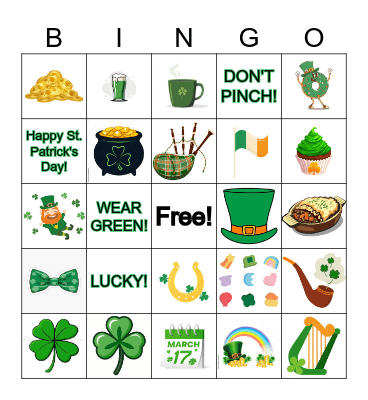 St. Patrick's Day Bingo Card