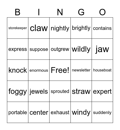 Bingo Card
