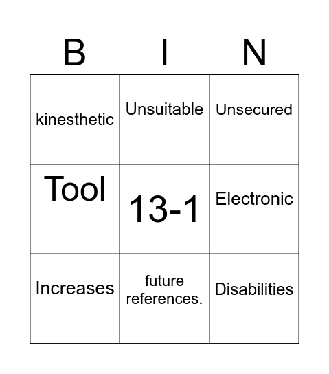Education and Coaching Bingo Card