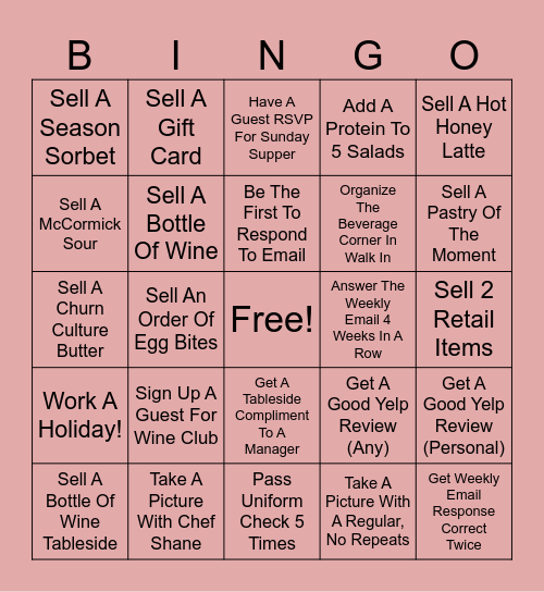 Amelia’s Bingo 2026 Bingo Card