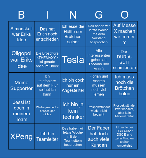 DURIA Messe Bingo Card