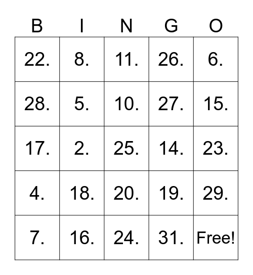 музыкальное лото С.Б Bingo Card