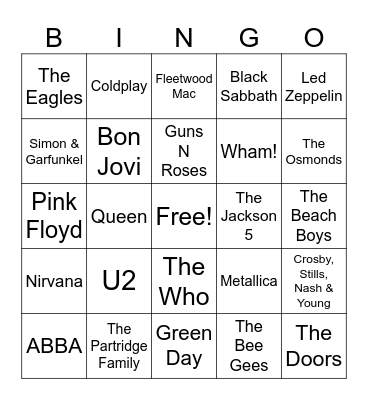 TRingo! #65 Band Mates Bingo Card