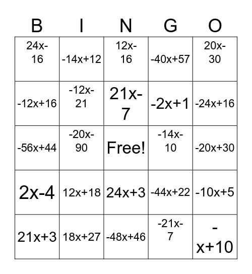 Distribute Bingo Card