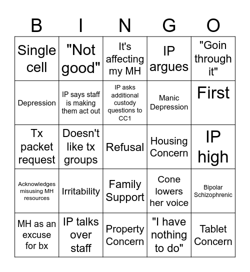 IDTT BINGO Card
