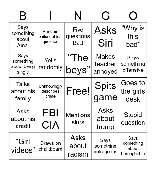 Business Bingo Card