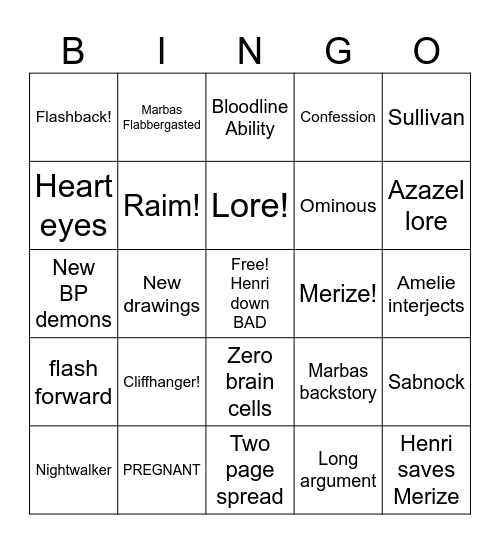 Henrize Bingo! Bingo Card