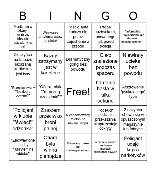 Glynarze Bingo Card