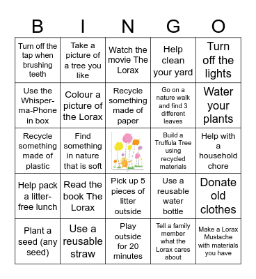The Lorax Bingo Card