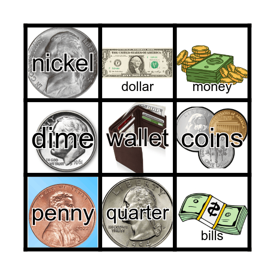 Money Bingo Card