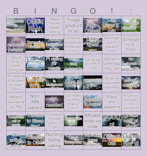 Bingo 3/12/2026 Bingo Card