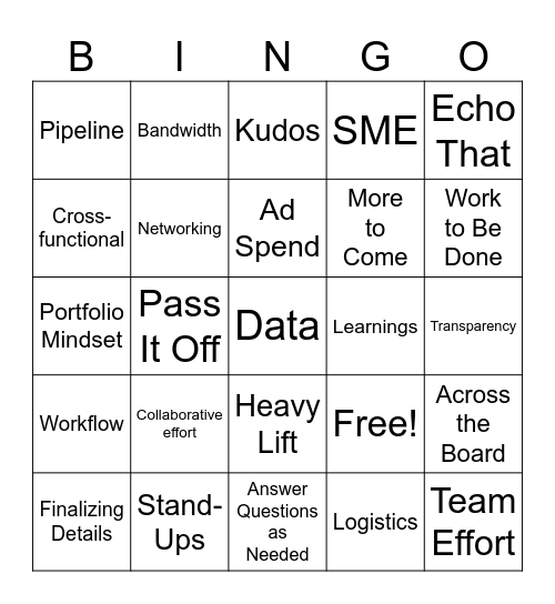 All-Hands! Bingo Card