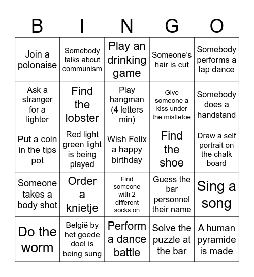 RICHEL BINGO Card