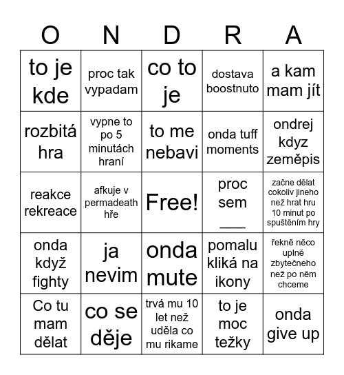 Oingdrasikk Boingo Bingo Card