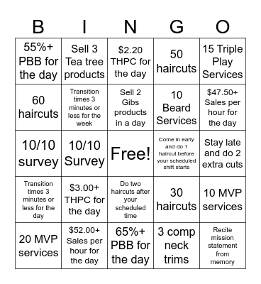Spring Break Sport Clips Bingo Card