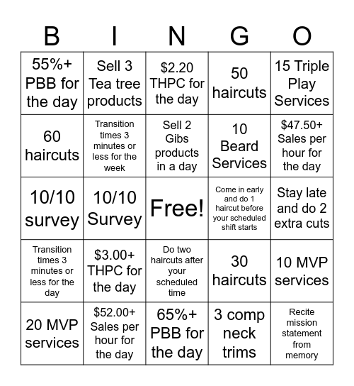 Spring Break Sport Clips Bingo Card