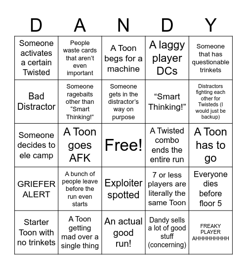 Matchmaking bingo Card
