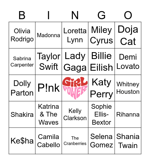 Girl power! Bingo Card