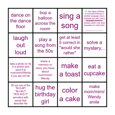 Bingo Card