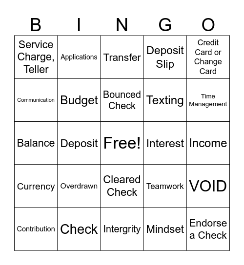 Life Skills 1 Bingo Sheet Bingo Card
