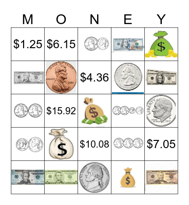 Money Bingo Card