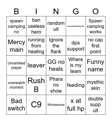 The bronze bingo Card
