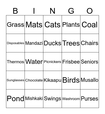 PICNIC Bingo Card