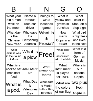 BRAIN BINGO Card