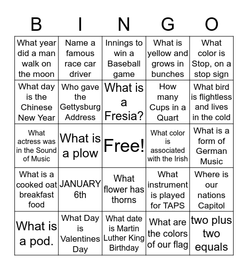 BRAIN BINGO Card