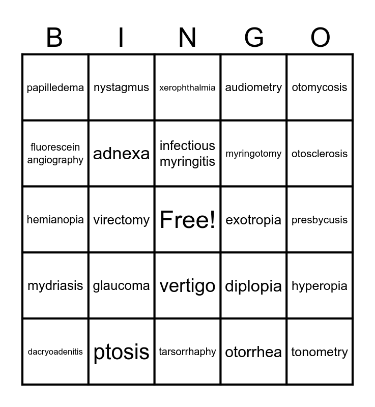 Chapter 11 Bingo Card