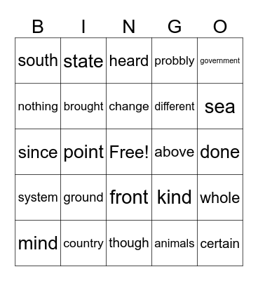 SHFW-G3 #2 Bingo Card