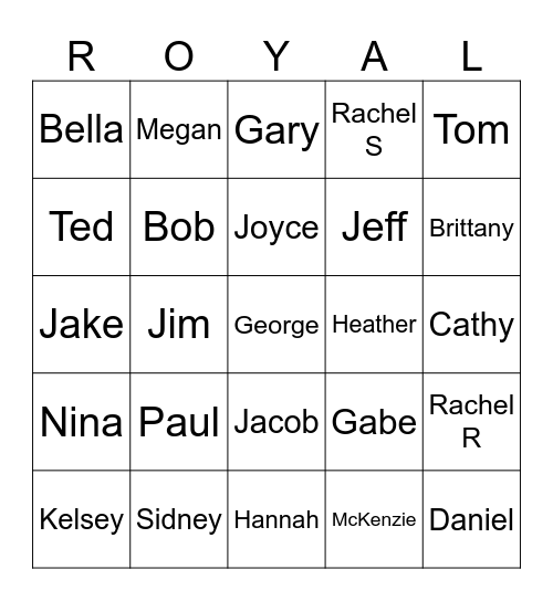 RFKC Volunteers Bingo Card