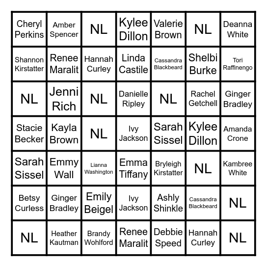 SWITCH Bingo Card