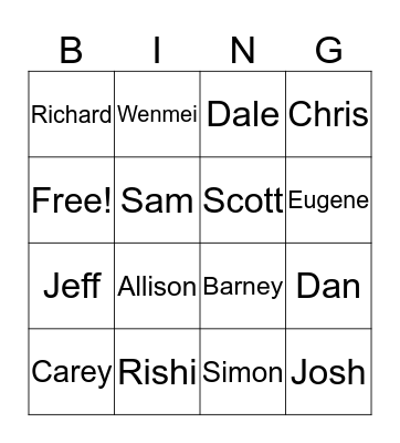Who's at work today Bingo Card