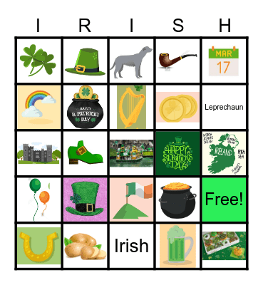 Saint Patrick's Day Bingo Card
