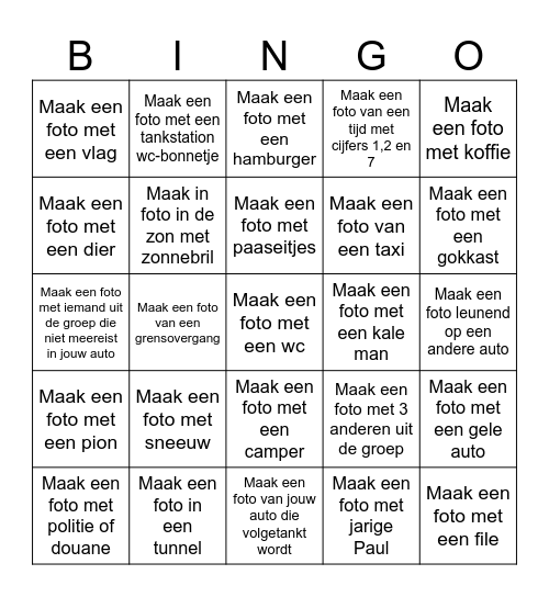 Reis selfies! Bingo Card