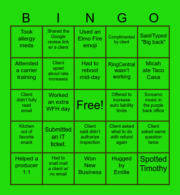 St Paddy's Day Bingo! Bingo Card
