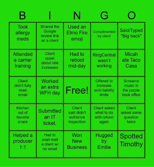 St Paddy's Day Bingo! Bingo Card
